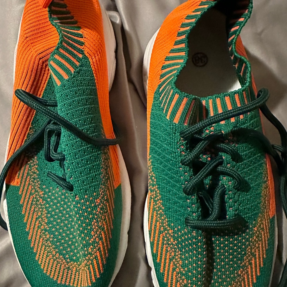 Green and Orange Athletic Shoes